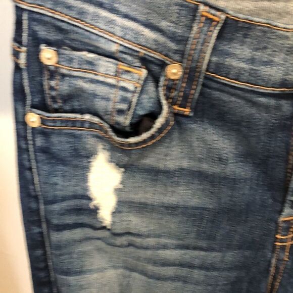 7 for all mankind skinny distressed ripped denim - Picture 2 of 5